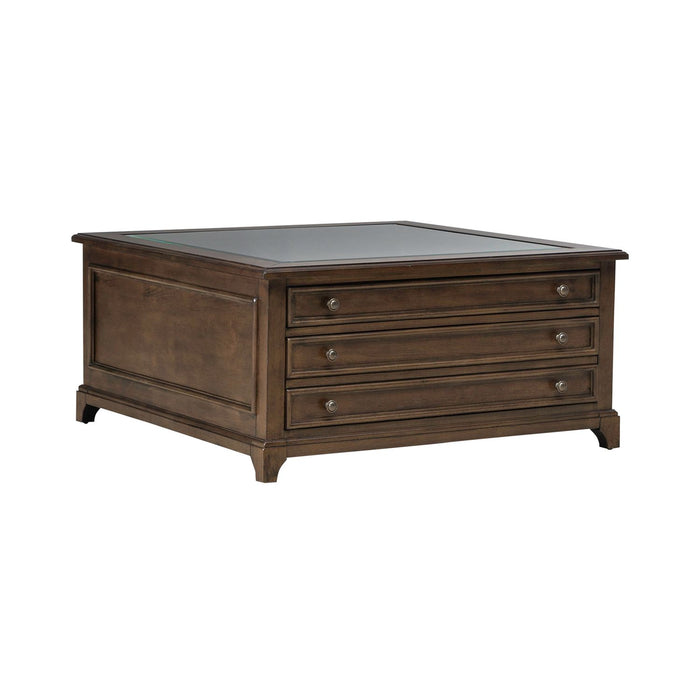 Arden Road Square Collector Cocktail Table in Satin Cherry - Gibson McDonald Furniture & Mattress 