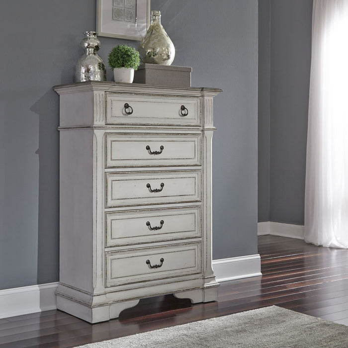 Abbey Park King California Sleigh Bed, Dresser & Mirror, Chest - Gibson McDonald Furniture & Mattress 