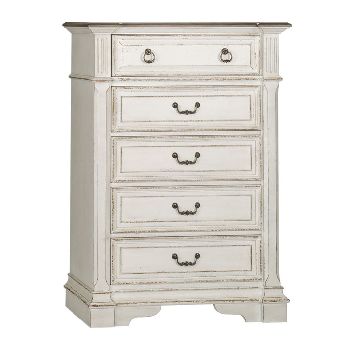 Abbey Park King Uph Sleigh Bed, Dresser & Mirror, Chest - Gibson McDonald Furniture & Mattress 