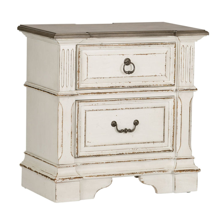 Abbey Park King Uph Sleigh Bed, Dresser & Mirror, Night Stand - Gibson McDonald Furniture & Mattress 