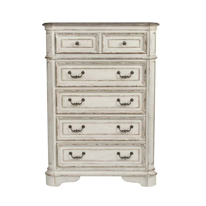 Magnolia Manor King California Upholstered Sleigh Bed, Dresser & Mirror, Chest, Night Stand image