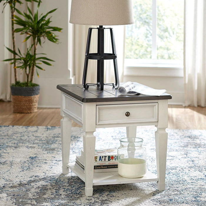 Allyson Park Drawer End Table in Wirebrushed White image