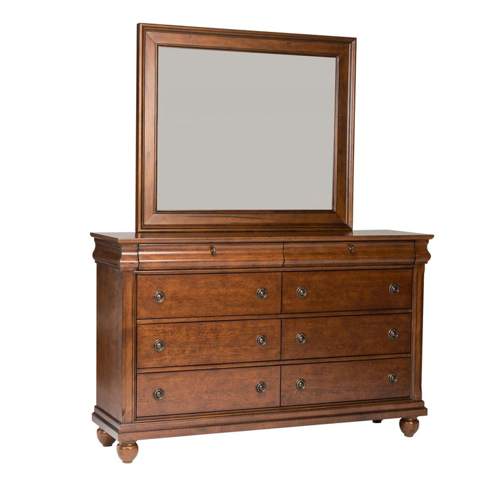 Rustic Traditions King Sleigh Bed, Dresser & Mirror, Chest