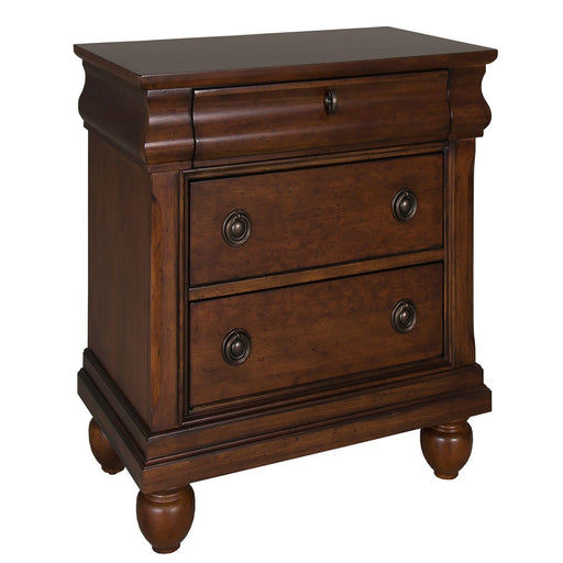 Rustic Traditions 3 Drawer Nightstand in Rustic Cherry - Gibson McDonald Furniture & Mattress 