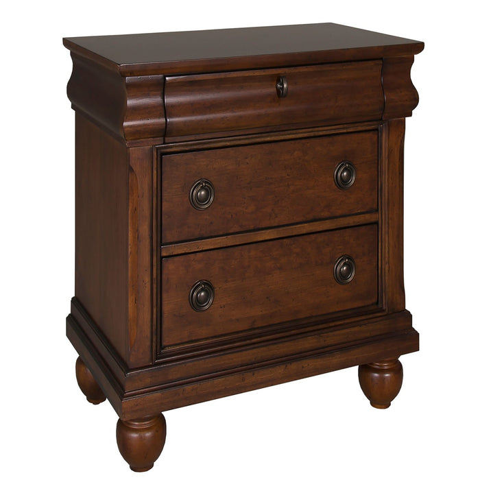 Rustic Traditions 3 Drawer Nightstand in Rustic Cherry - Gibson McDonald Furniture & Mattress 