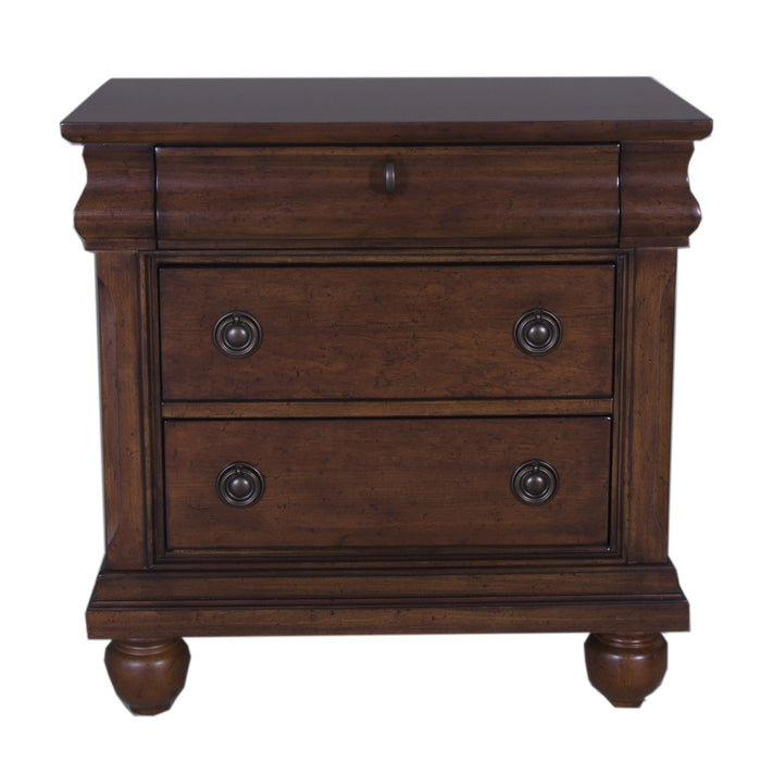 Rustic Traditions 3 Drawer Nightstand in Rustic Cherry - Gibson McDonald Furniture & Mattress 
