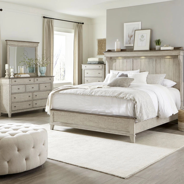 Ivy Hollow King California Mantle Bed, Dresser & Mirror, Chest image