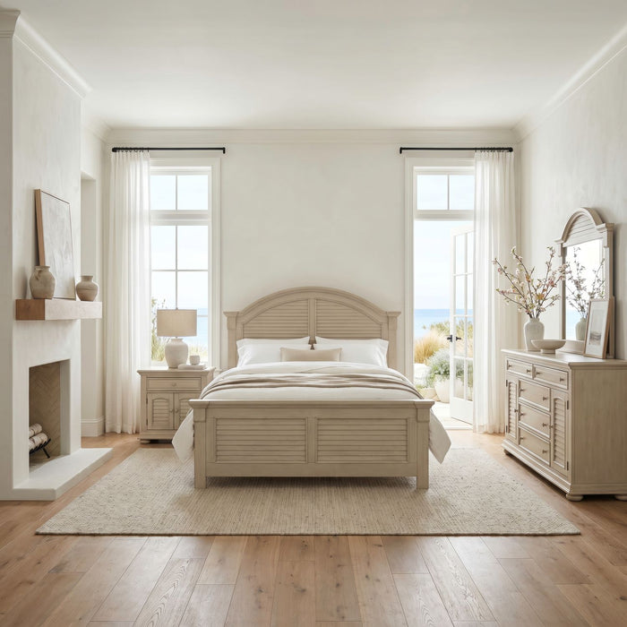 Summer House Queen Panel Bed, Dresser & Mirror, Night Stand image