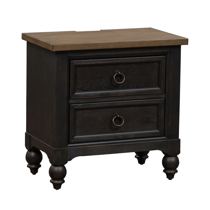 Americana Farmhouse 2 Drawer Nightstand in Black - Gibson McDonald Furniture & Mattress 