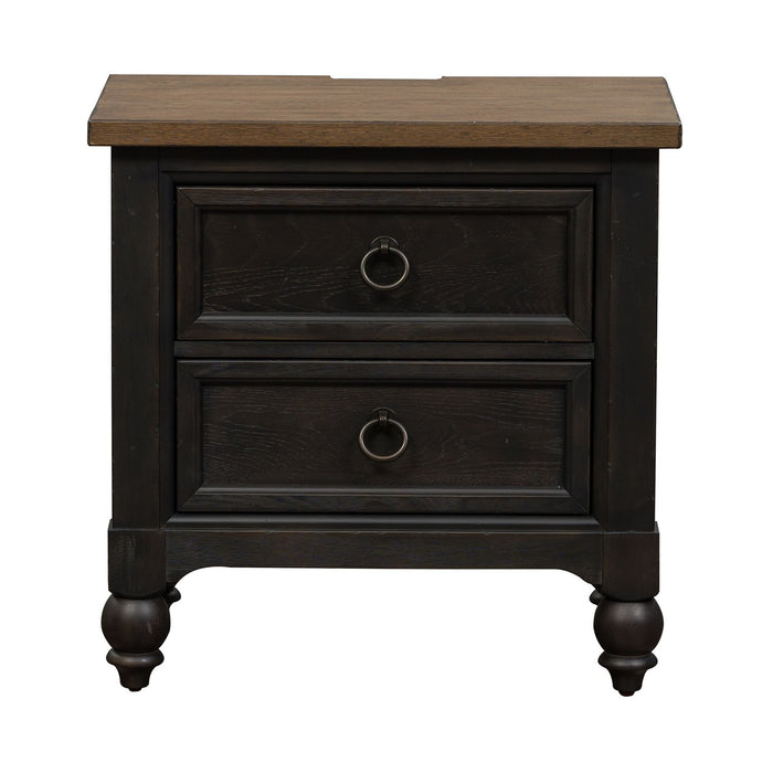 Americana Farmhouse 2 Drawer Nightstand in Black - Gibson McDonald Furniture & Mattress 