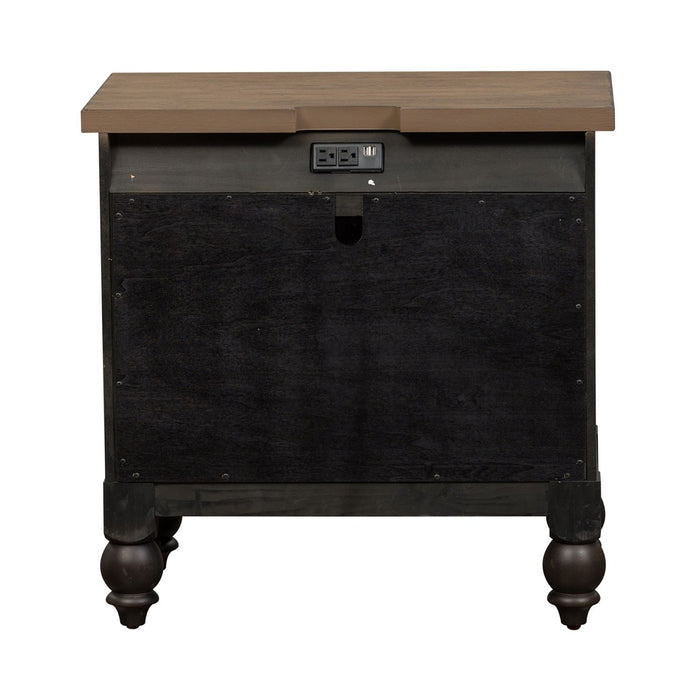 Americana Farmhouse 2 Drawer Nightstand in Black - Gibson McDonald Furniture & Mattress 