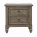 Americana Farmhouse 2 Drawer Nightstand in Dusty Taupe and Black - Gibson McDonald Furniture & Mattress 