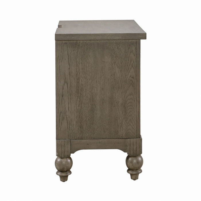 Americana Farmhouse 2 Drawer Nightstand in Dusty Taupe and Black - Gibson McDonald Furniture & Mattress 