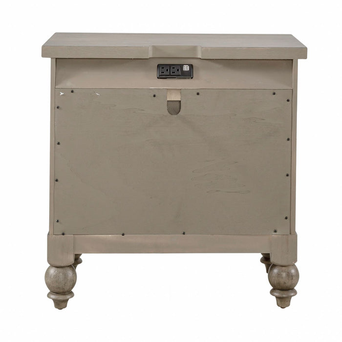Americana Farmhouse 2 Drawer Nightstand in Dusty Taupe and Black - Gibson McDonald Furniture & Mattress 