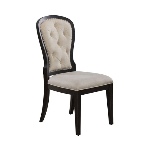 Americana Farmhouse Uph Tufted Back Side Chair - Black - Gibson McDonald Furniture & Mattress 