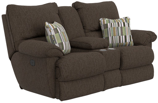 Lenny Power Lay Flat Reclining Console Loveseat - Gibson McDonald Furniture & Mattress 