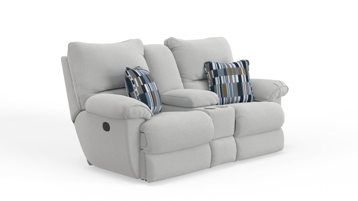Lenny Power Lay Flat Reclining Console Loveseat - Gibson McDonald Furniture & Mattress 