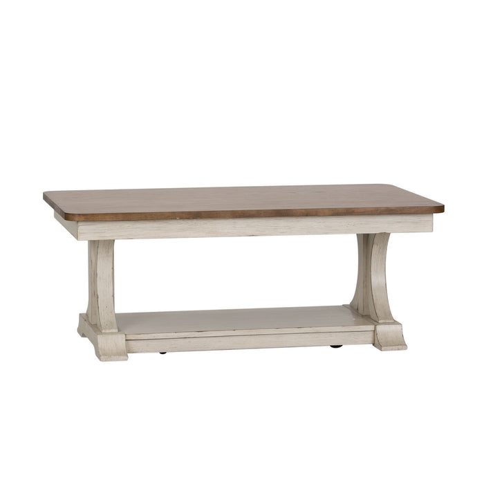 Farmhouse Reimagined Rectangular Cocktail Table in Antique White - Gibson McDonald Furniture & Mattress 