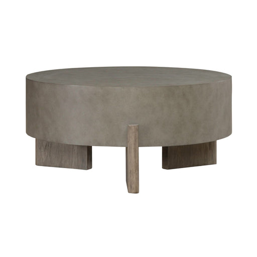 Affinity Round Cocktail Table in Dusty Taupe with Concrete Top - Gibson McDonald Furniture & Mattress 