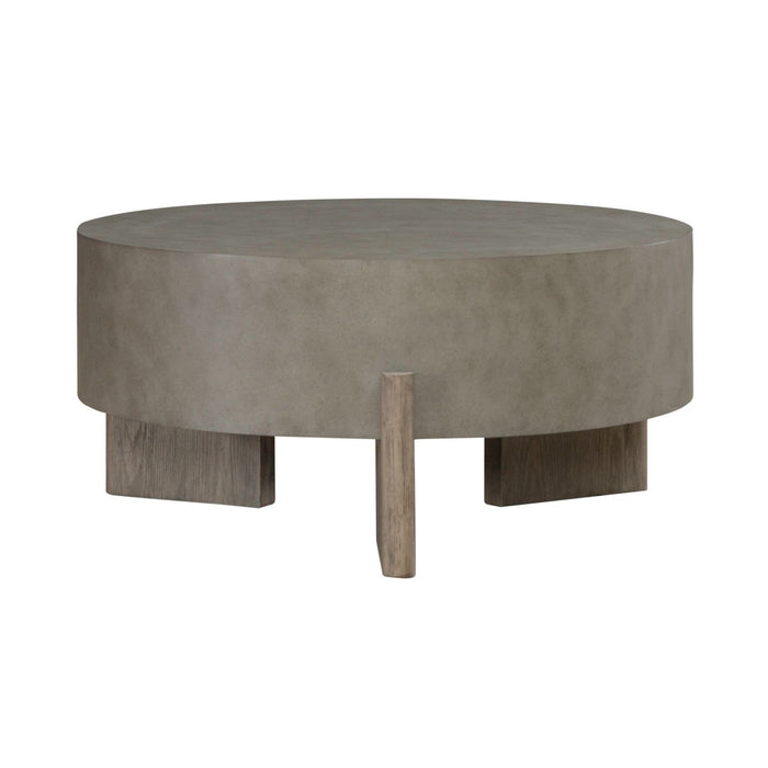 Affinity Round Cocktail Table in Dusty Taupe with Concrete Top - Gibson McDonald Furniture & Mattress 