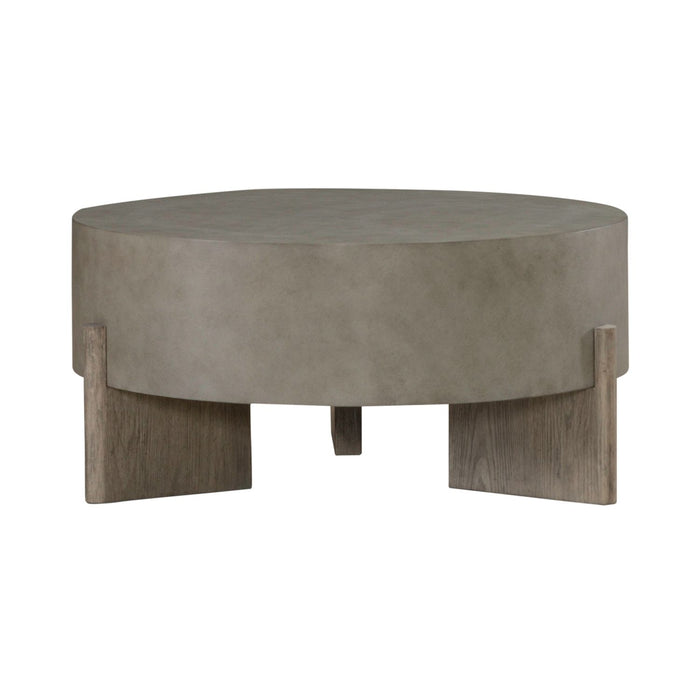 Affinity Round Cocktail Table in Dusty Taupe with Concrete Top - Gibson McDonald Furniture & Mattress 