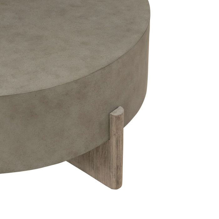 Affinity Round Cocktail Table in Dusty Taupe with Concrete Top - Gibson McDonald Furniture & Mattress 