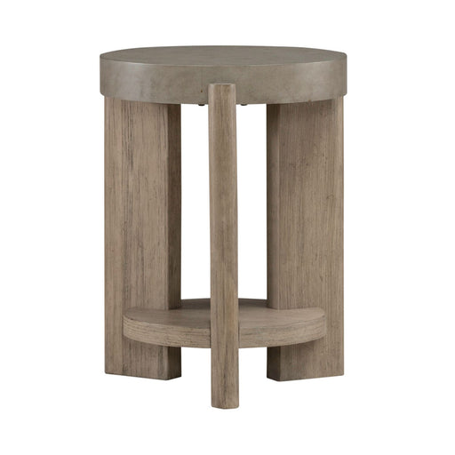 Affinity Chairside Table in Dusty Taupe with Concrete Top - Gibson McDonald Furniture & Mattress 