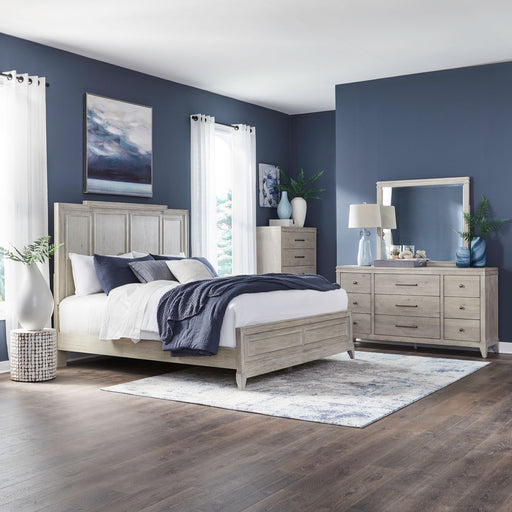 New Haven Queen Panel Bed, Dresser & Mirror, Chest image