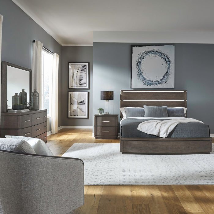 Cascade Falls Queen Panel Bed, Dresser & Mirror, Night Stand image