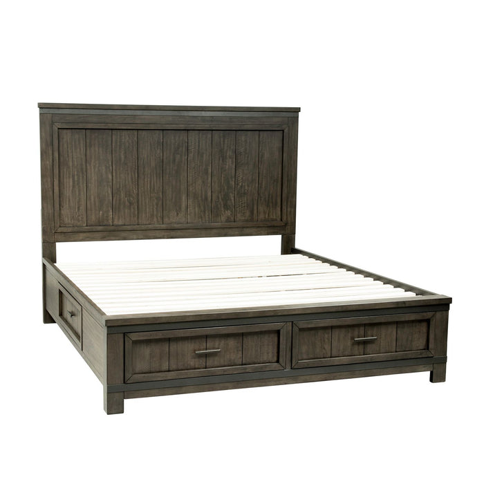 Thornwood Hills Queen Two Sided Storage Bed, Dresser & Mirror, Night Stand