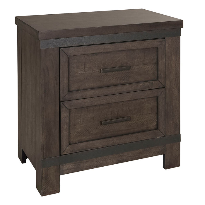 Thornwood Hills Queen Two Sided Storage Bed, Dresser & Mirror, Night Stand