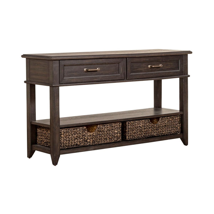 Liberty Furniture Mill Creek 2 Drawer Sofa Table in Peppercorn image