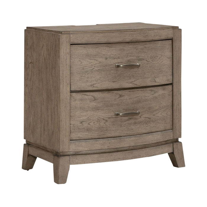 Avalon Nightstand with Charging Station in Burnished Beige - Gibson McDonald Furniture & Mattress 