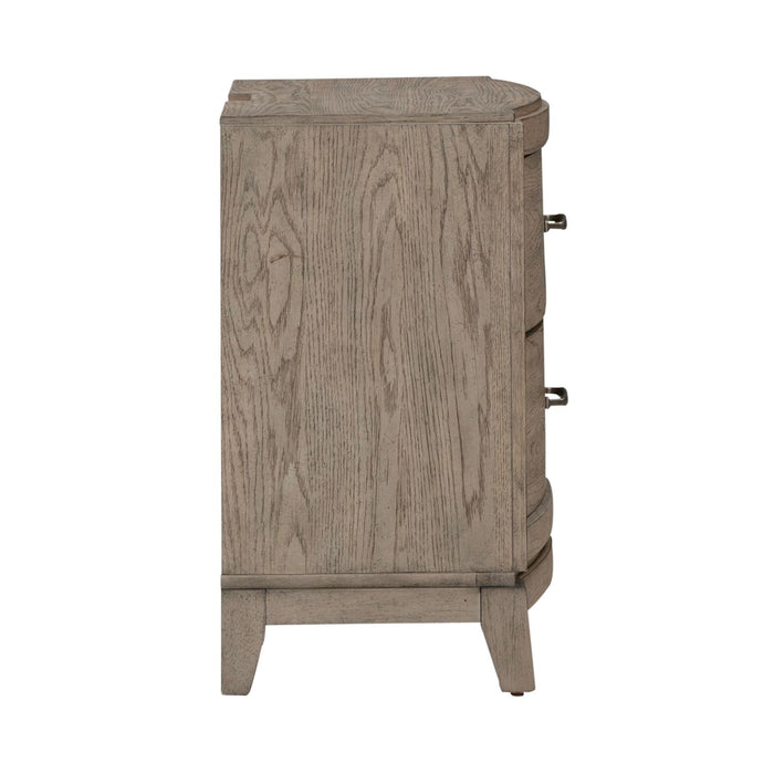 Avalon Nightstand with Charging Station in Burnished Beige - Gibson McDonald Furniture & Mattress 