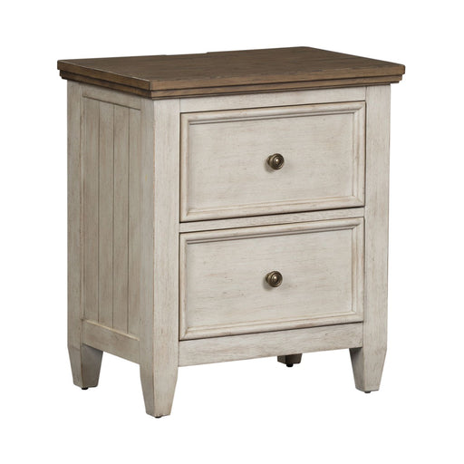 Heartland 2 Drawer Nightstand w/ Charging Station in Antique White - Gibson McDonald Furniture & Mattress 