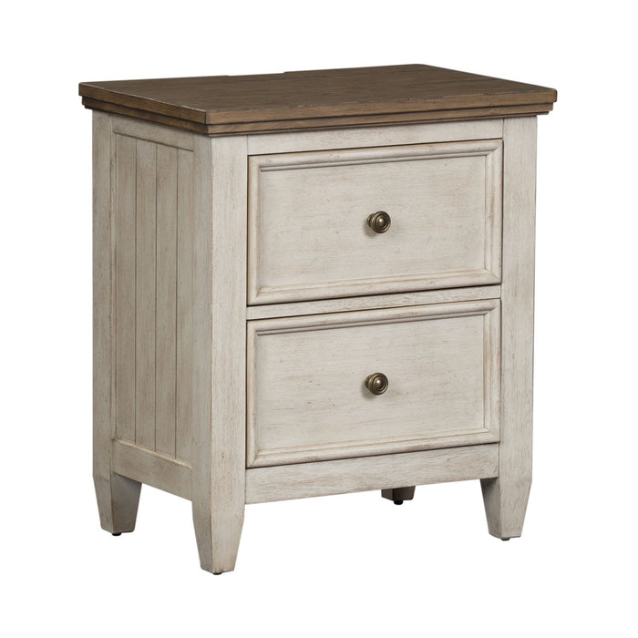 Heartland 2 Drawer Nightstand w/ Charging Station in Antique White - Gibson McDonald Furniture & Mattress 
