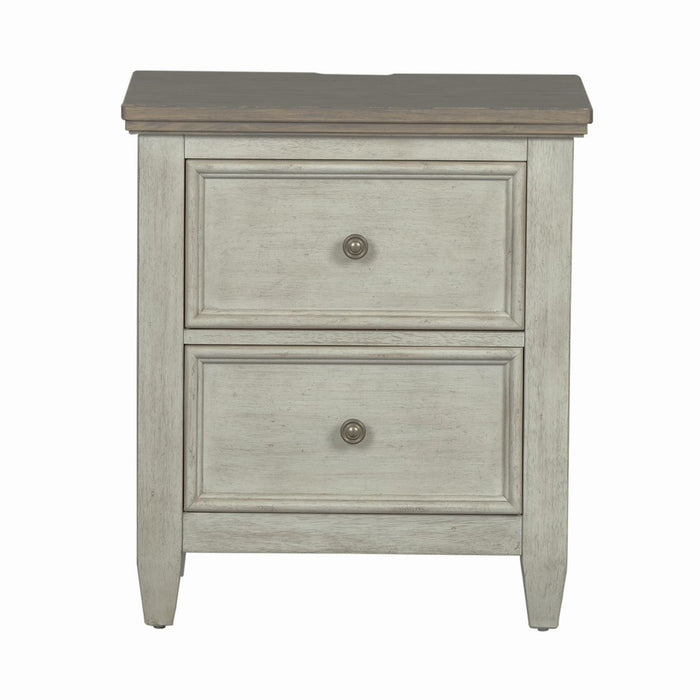 Heartland 2 Drawer Nightstand w/ Charging Station in Antique White - Gibson McDonald Furniture & Mattress 