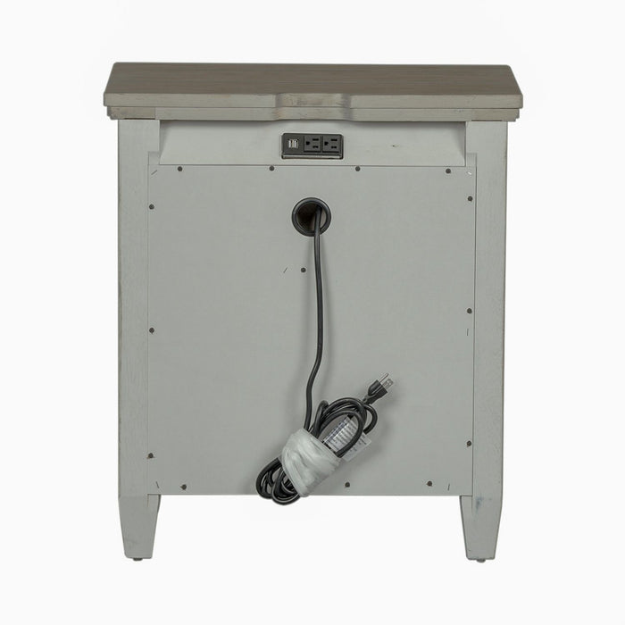 Heartland 2 Drawer Nightstand w/ Charging Station in Antique White - Gibson McDonald Furniture & Mattress 