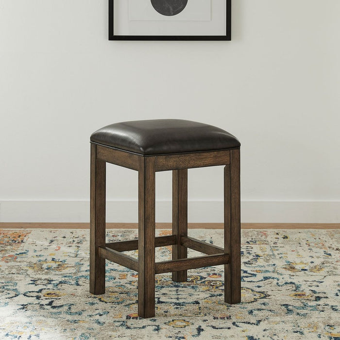 Liberty Furniture Lennox Upholstered Console Stool in Weathered Chestnut