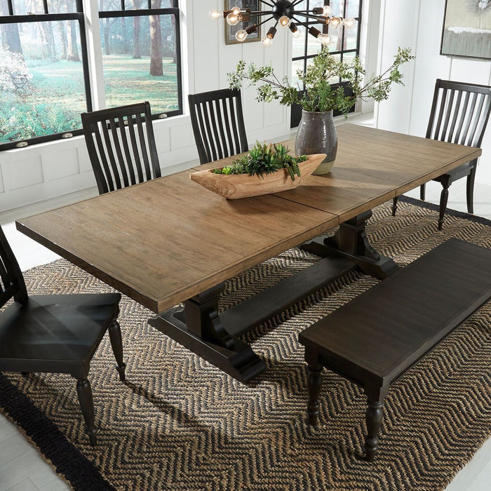 Liberty Furniture Harvest Home Trestle Dining Table in Chalkboard