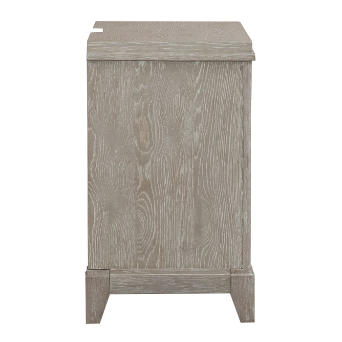 Belmar 3 Drawer Nightstand in Washed Taupe and Silver Champagne - Gibson McDonald Furniture & Mattress 