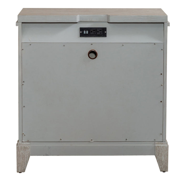 Belmar 3 Drawer Nightstand in Washed Taupe and Silver Champagne - Gibson McDonald Furniture & Mattress 