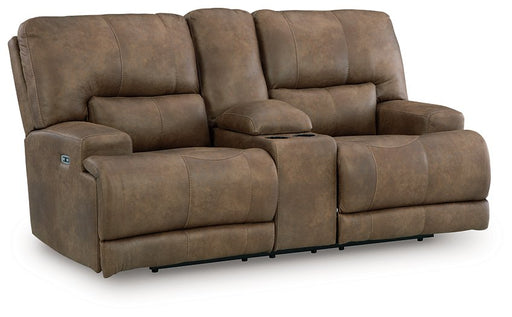 Beckley Place Power Reclining Loveseat with Console - Gibson McDonald Furniture & Mattress 