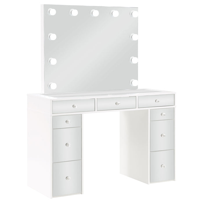 Regina Makeup Vanity Table with LED Mirror and Stool - Gibson McDonald Furniture & Mattress 