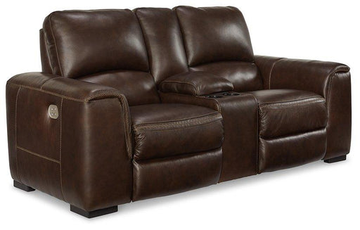 Alessandro Power Reclining Loveseat with Console - Gibson McDonald Furniture & Mattress 
