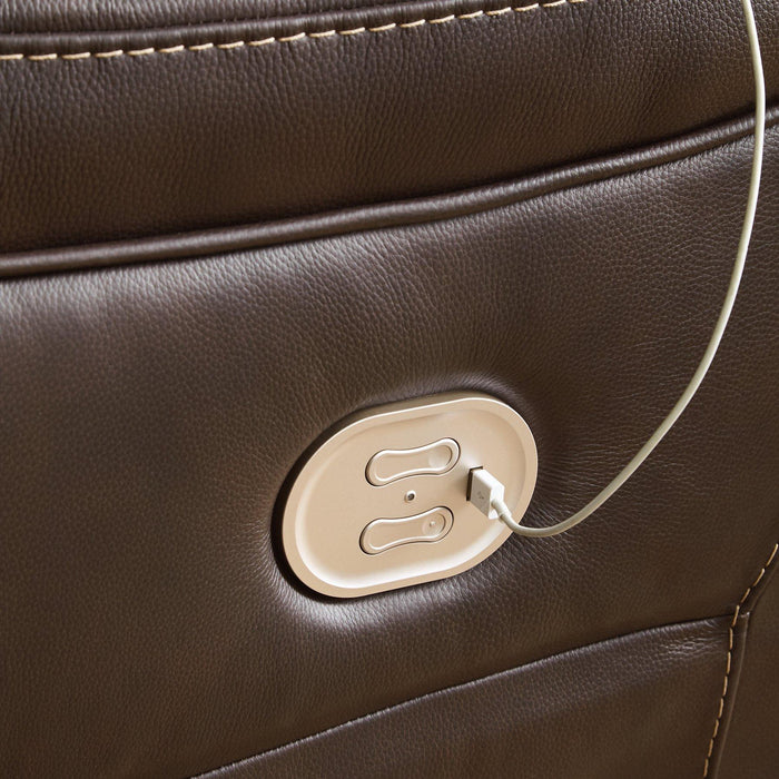 Dunleith Power Reclining Loveseat with Console - Gibson McDonald Furniture & Mattress 