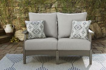 Visola Outdoor Loveseat, Lounge Chairs, Coffee Table - Gibson McDonald Furniture & Mattress 