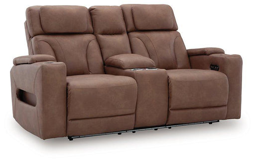 Clean-Slate Power Reclining Loveseat with Console - Gibson McDonald Furniture & Mattress 