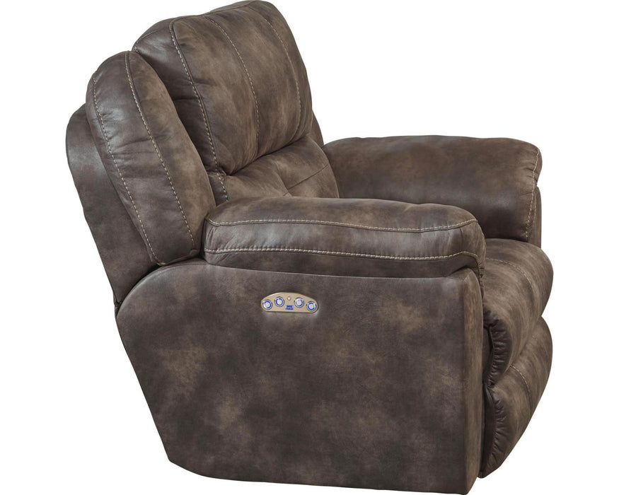 Catnapper Ferrington Power Headrest Lay Flat Recliner in Dusk - Gibson McDonald Furniture & Mattress 