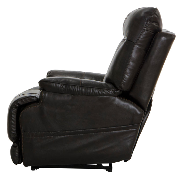 Naples Leather Power Lay Flat Recliner with Power Adjustable Headrest and Extra Extension Footrest - Gibson McDonald Furniture & Mattress 